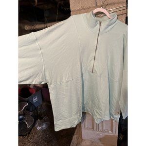 LANE BRYANT MINT Quarter Zip Sweatshirt 34/36